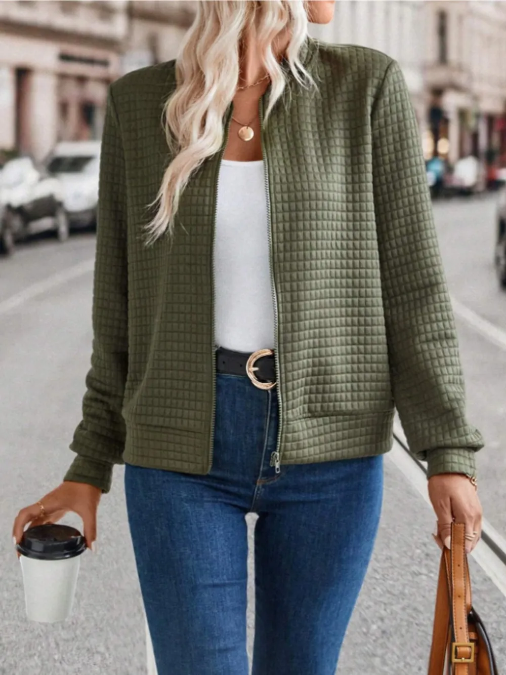 Zip Up Long Sleeve Jacket, image 3