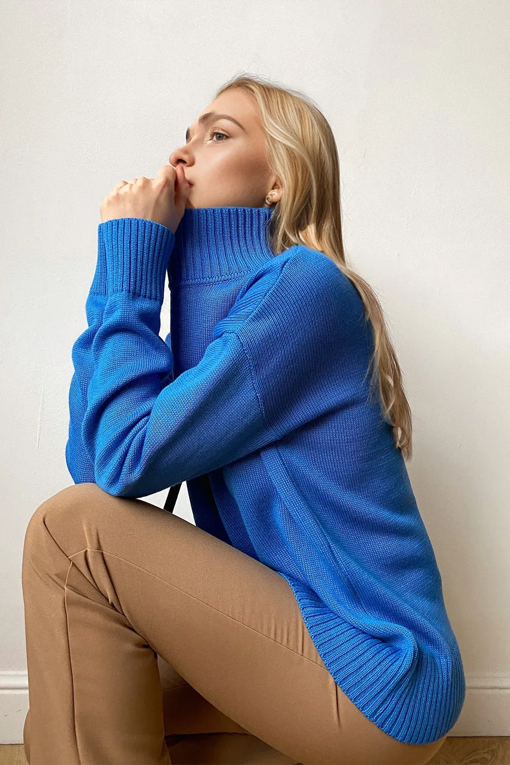 Turtleneck Dropped Shoulder Long Sleeve Sweater, image 16