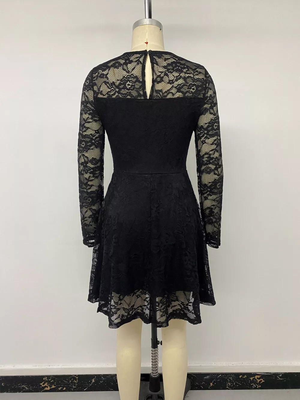 Elegant Lace Long Sleeve Mini Dress, image 12