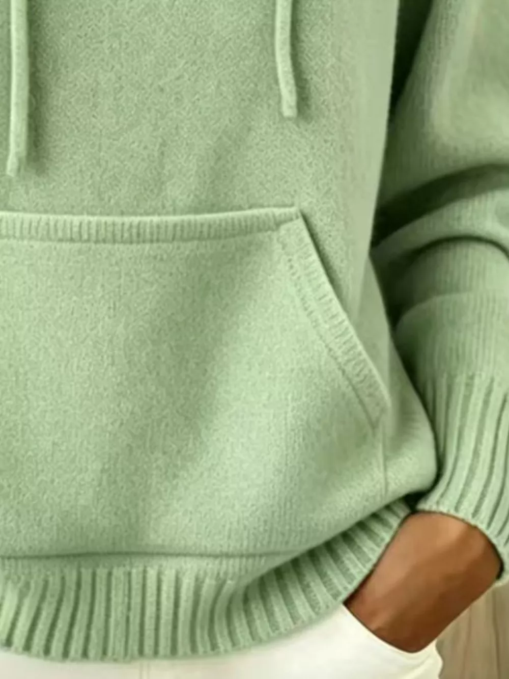 Full Size Drawstring Kangaroo Pocket Hooded Sweater Plus Size, image 18