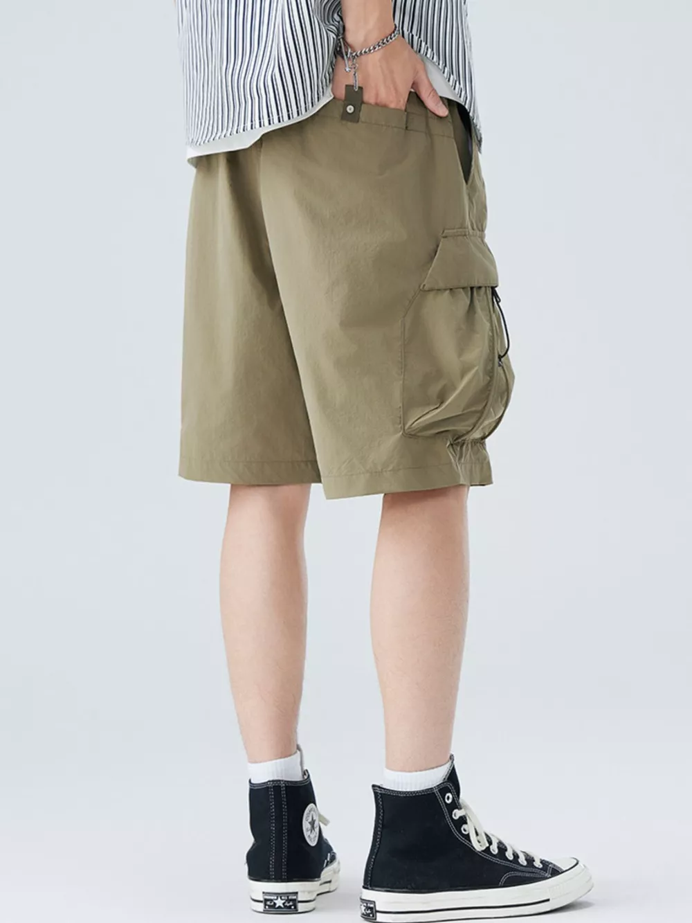 Men's Plus Size Cargo Shorts with Drawstring, image 7