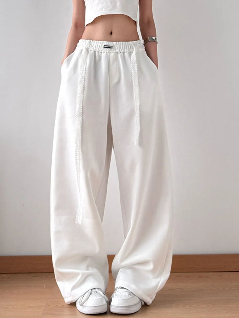 Elastic Waist Wide Leg Pants, image 2