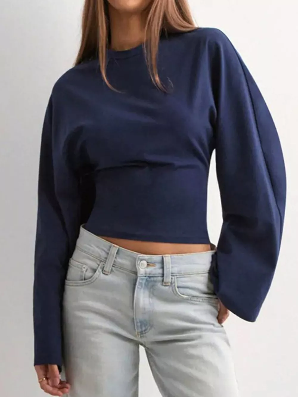 Full Size Long Sleeve Fitted T-Shirt Plus Size, image 16