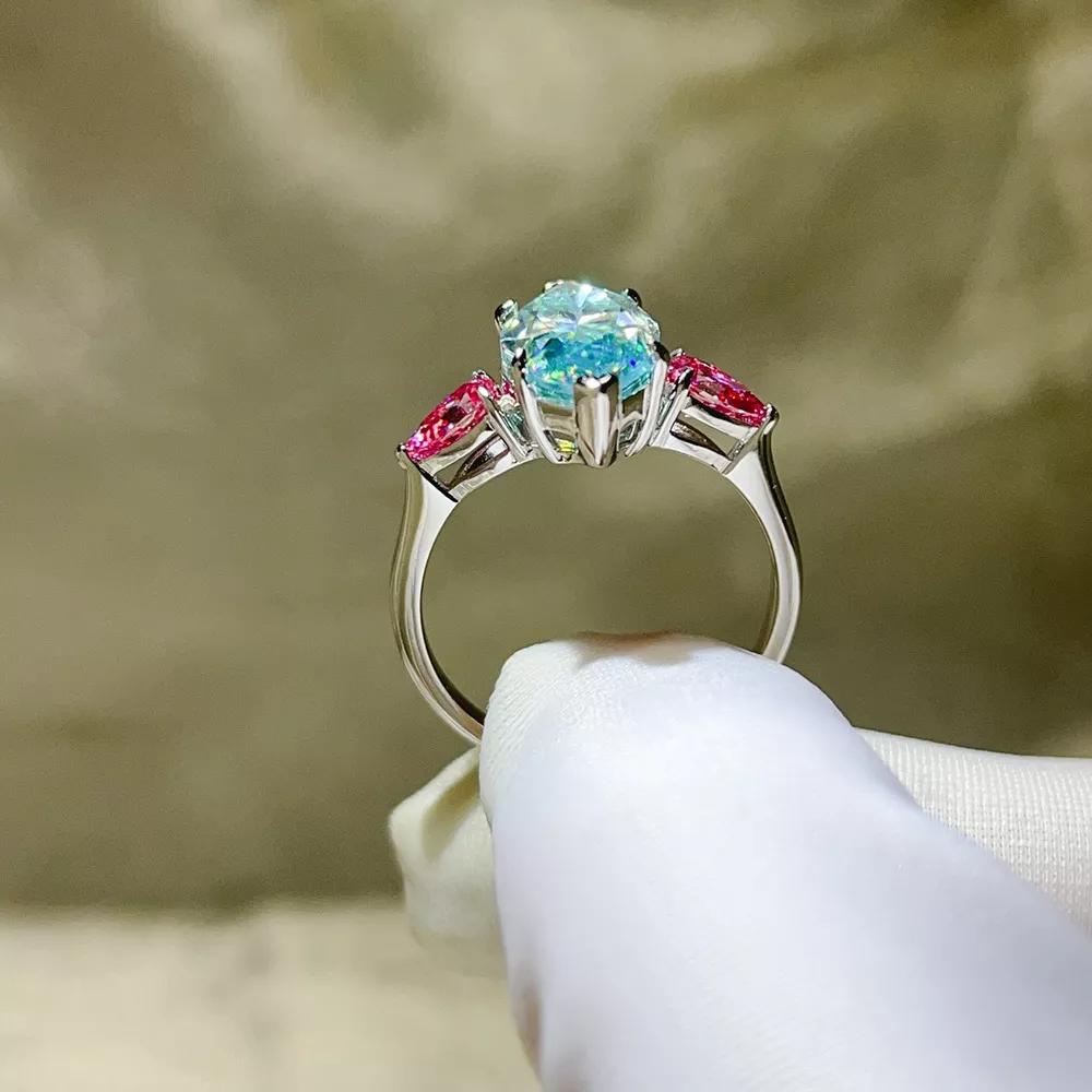6 Carat 925 Sterling Silver Moissanite Ring, image 5