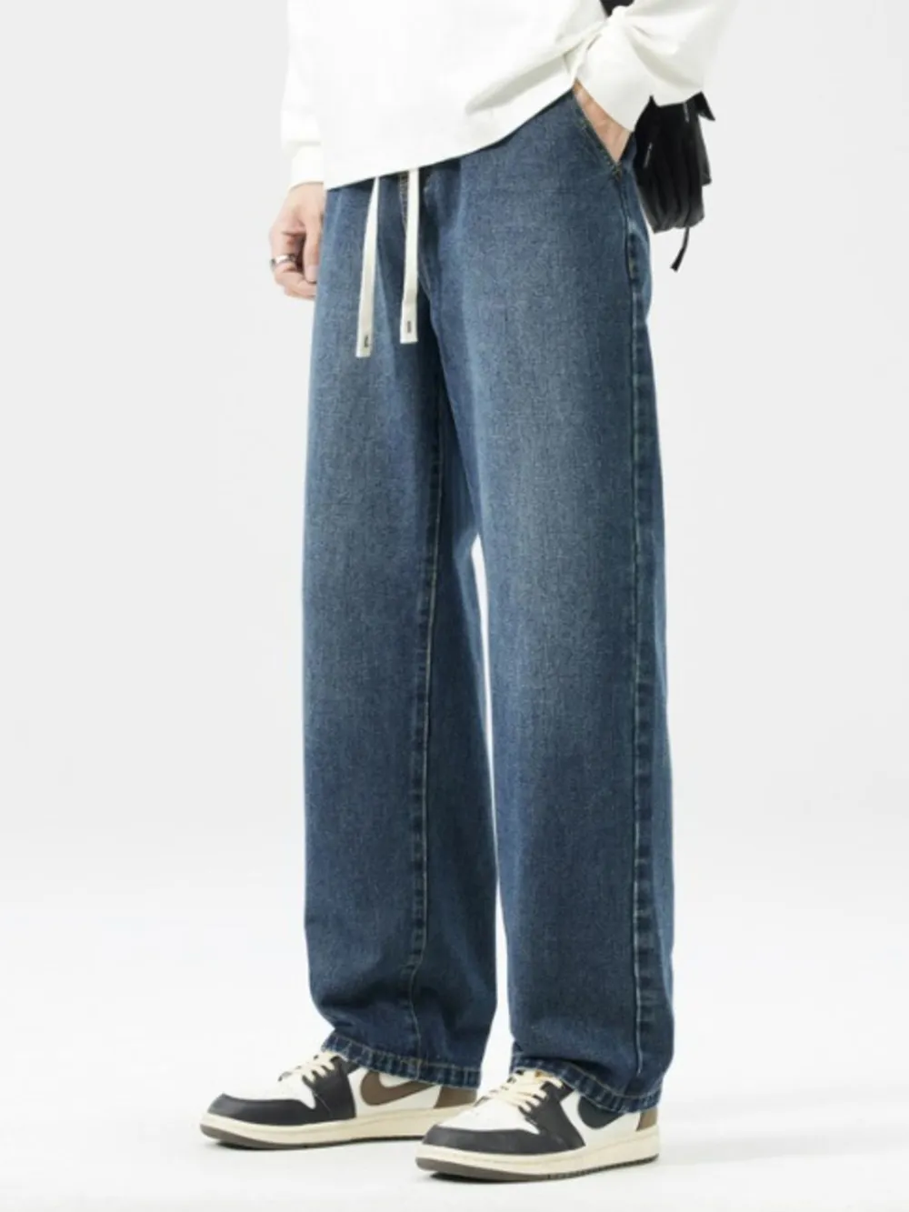 Men's Full Size Wide Leg Wash Jeans Plus Size, image 5