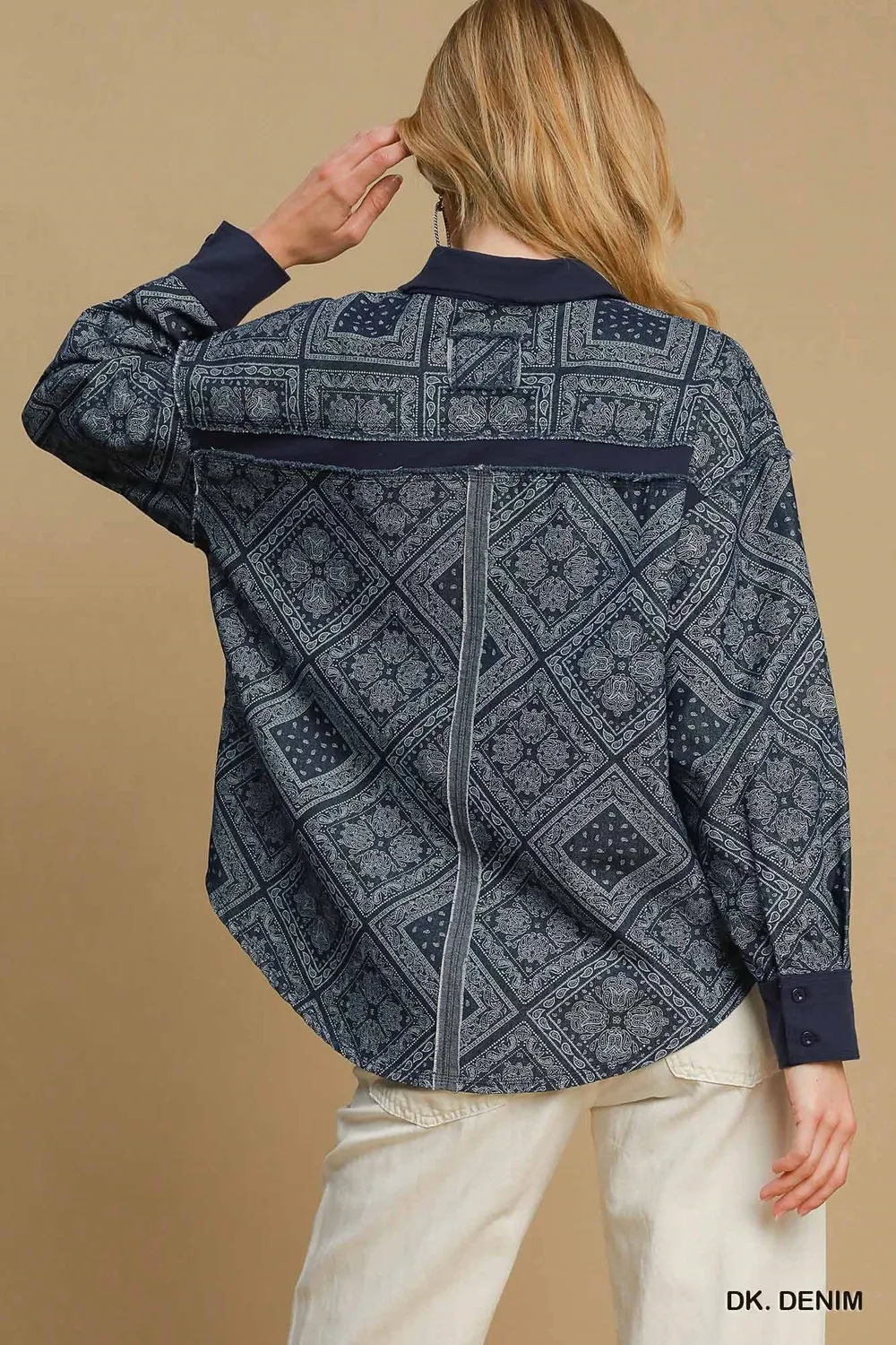 Paisley Print Denim Shirt Jacket, image 2