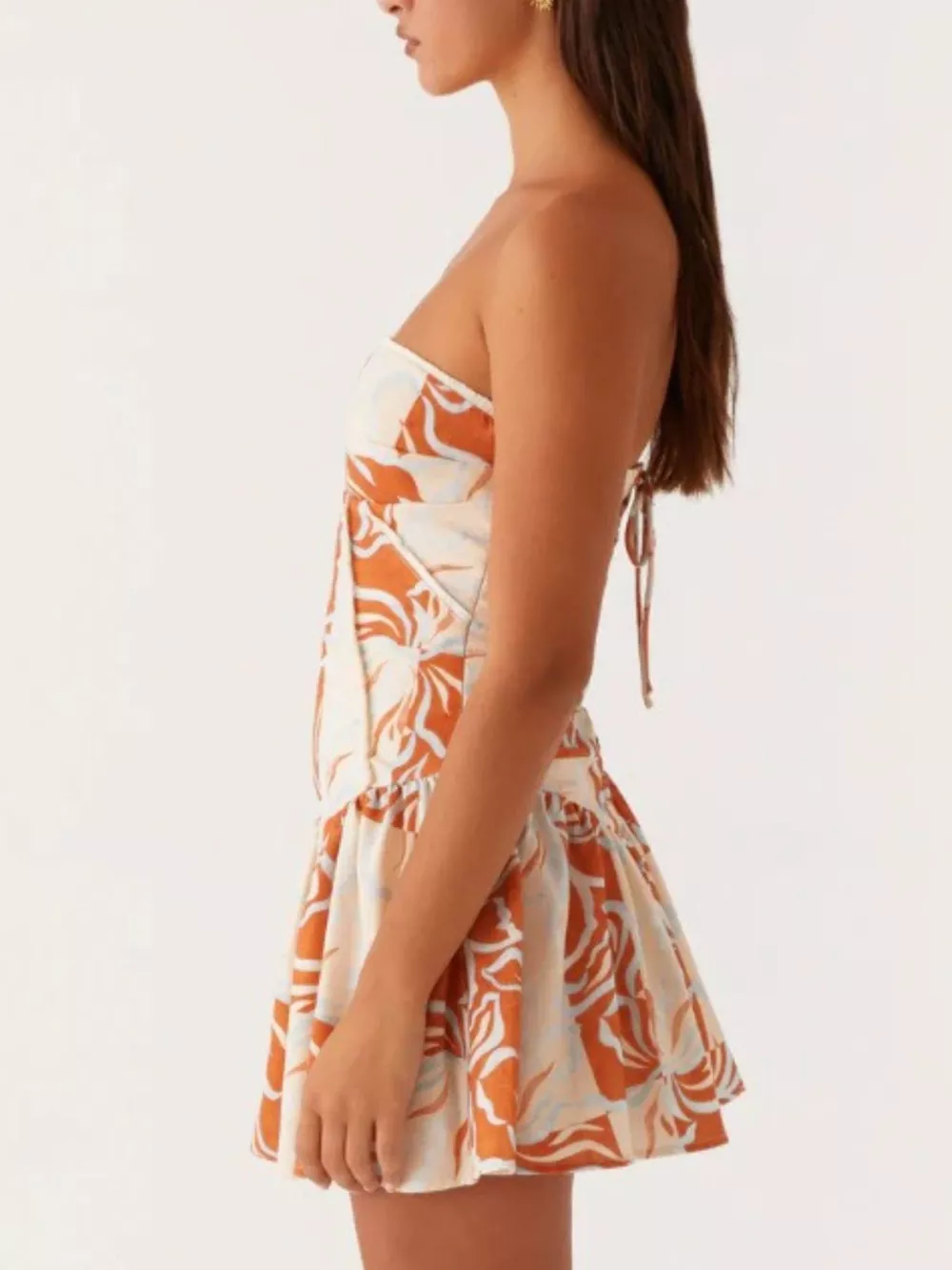 Lace Up Back Tube Dress, image 15