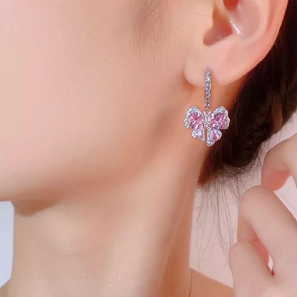Zircon Bowknot Drop Earrings, image 2
