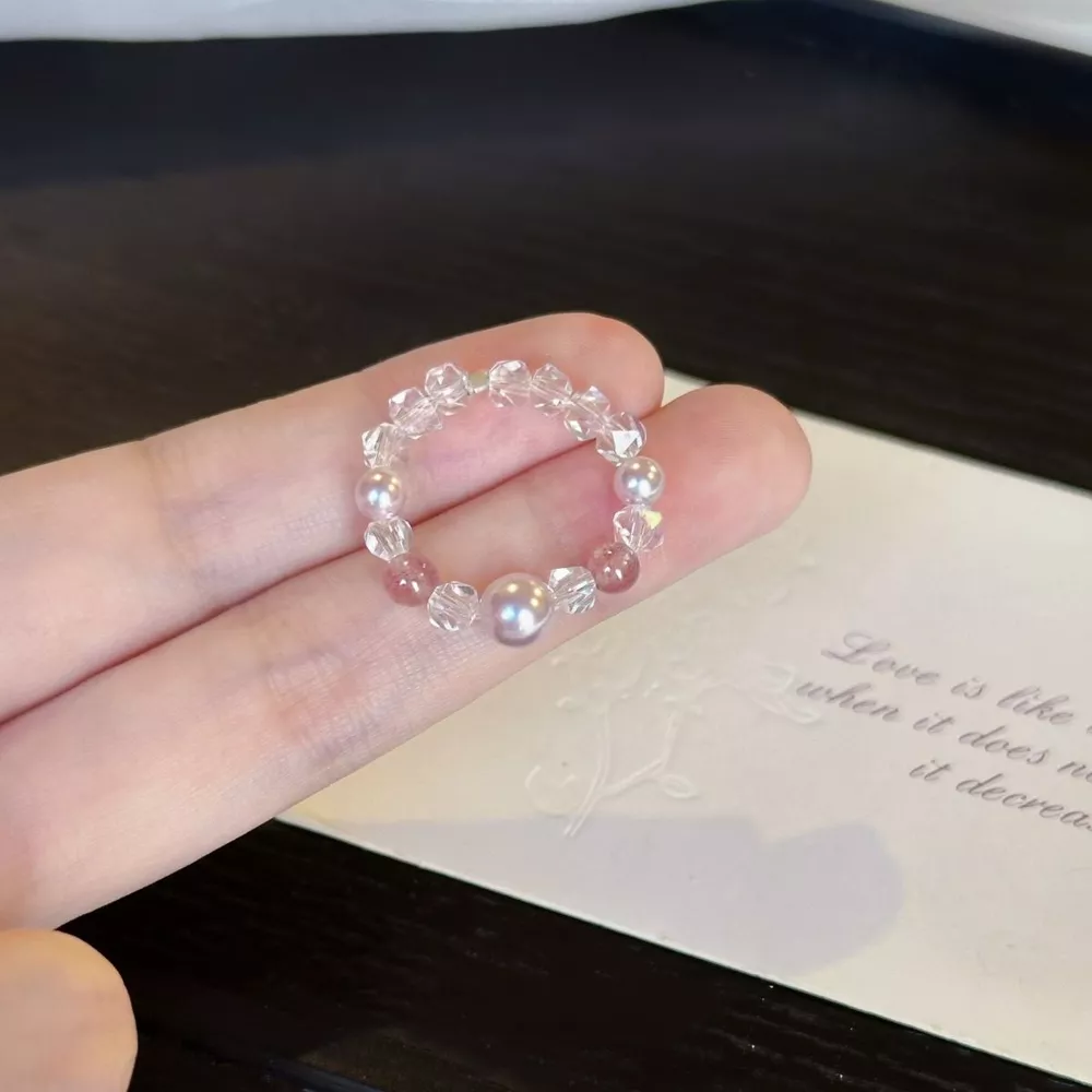 Pearl Crystal Bead Ring, image 4