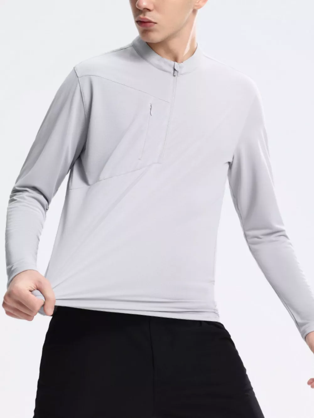 Men's Plus Size Slim Fit Quarter-Zip Sweatshirt, image 12