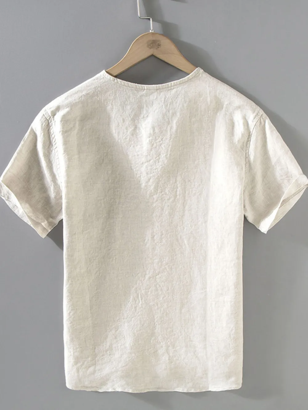 Men's Plus Size Round Neck Short Sleeve Blouse, image 3