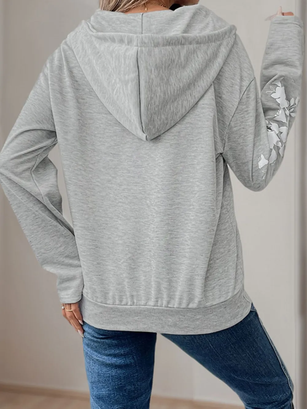 Half Zip Long Sleeve Hoodie, image 2
