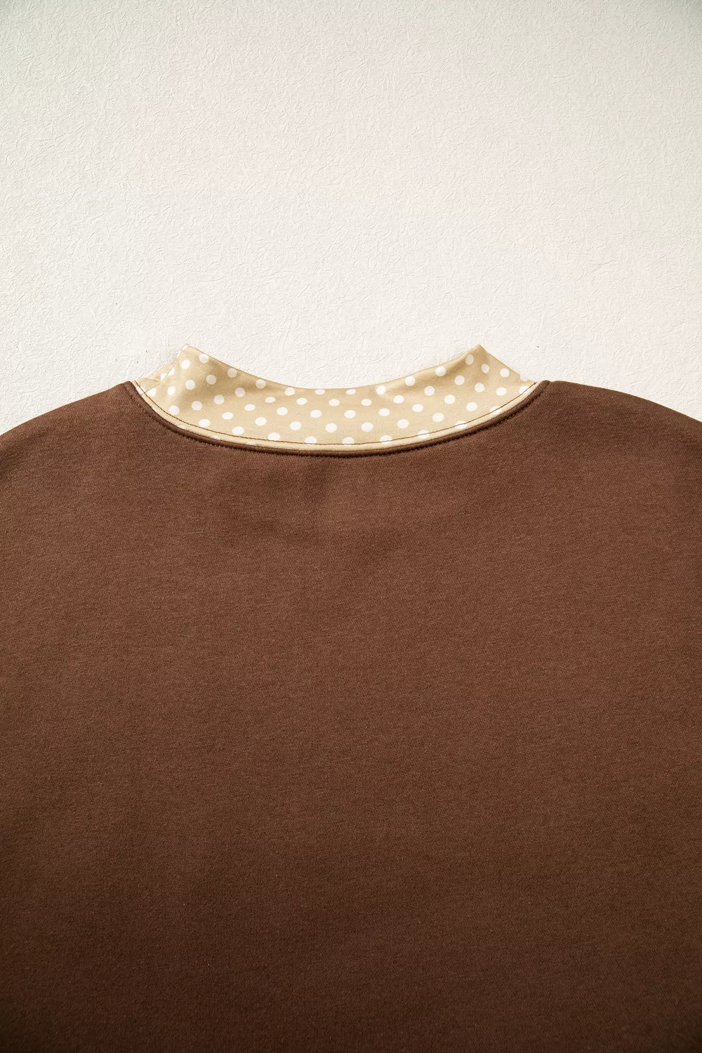 Polka Dot Trim High Neck BLESSED Letter Graphic Baggy Sweatshirt, image 5