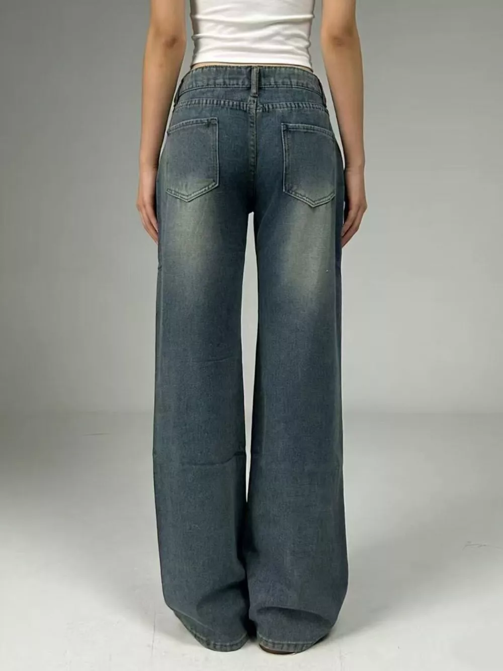 Vintage Wash Wide Leg Jeans, image 5
