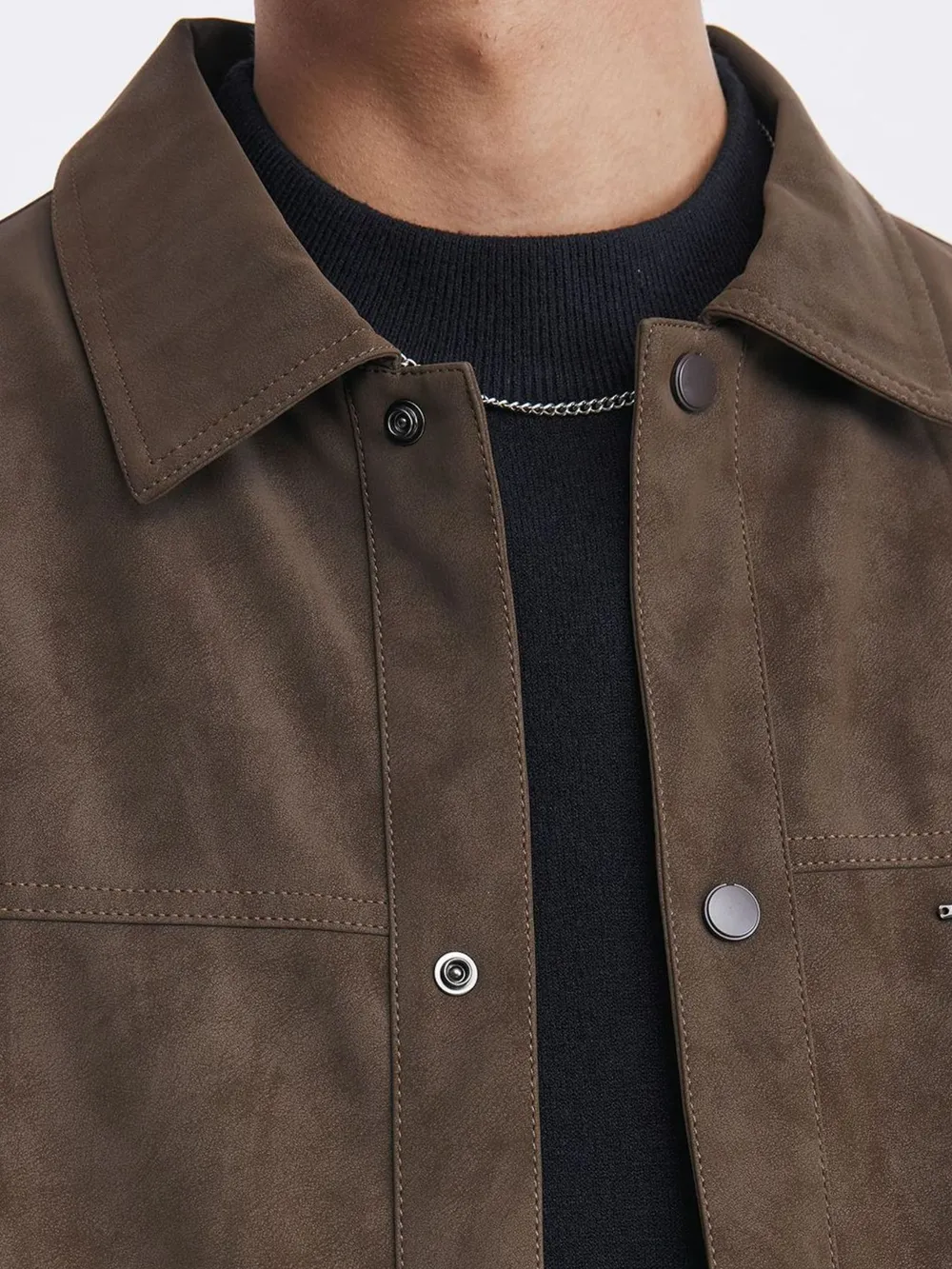 Men's Plus Size Button Up Long Sleeve Jacket, image 5