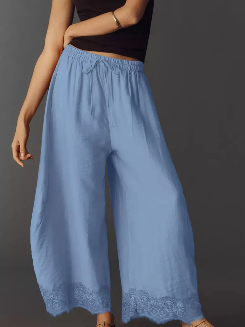 Drawstring Wide Leg Pants, image 3