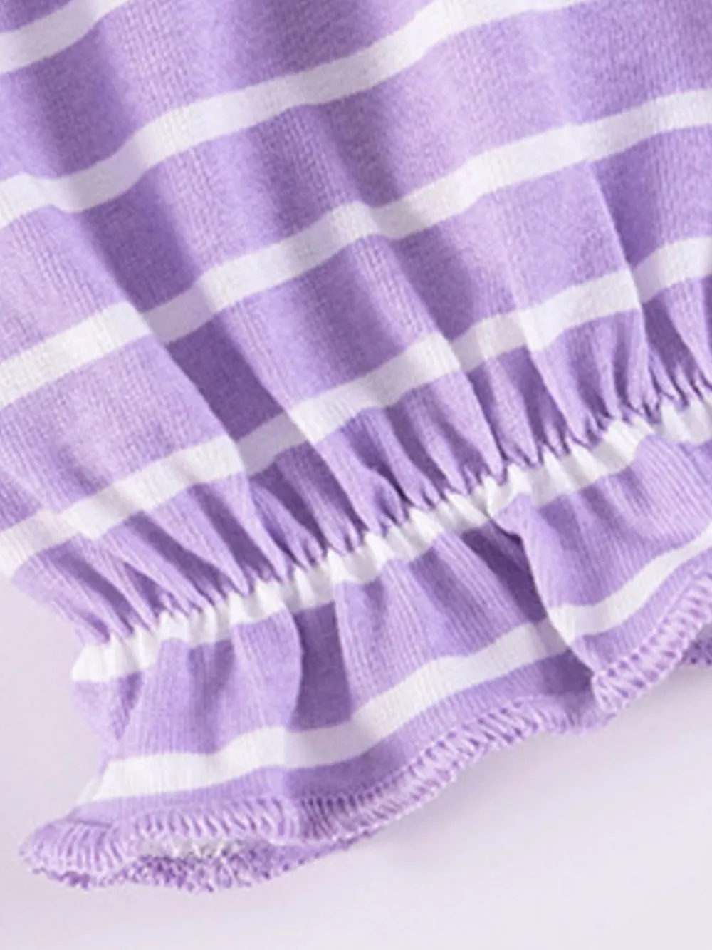 Children's Striped Ruffle Collar Top and Bow Flare Pants Set, image 5