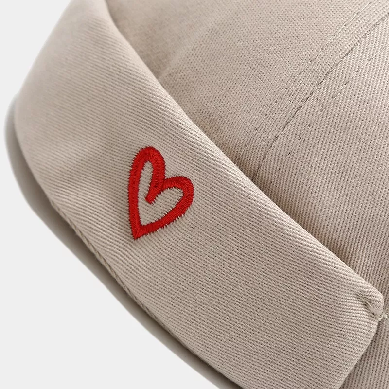 Embroidered Heart Brimless Docker Hat, image 4