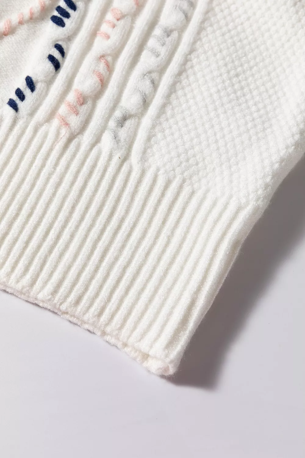 Cable Knit Short Sleeve Sweater, image 2