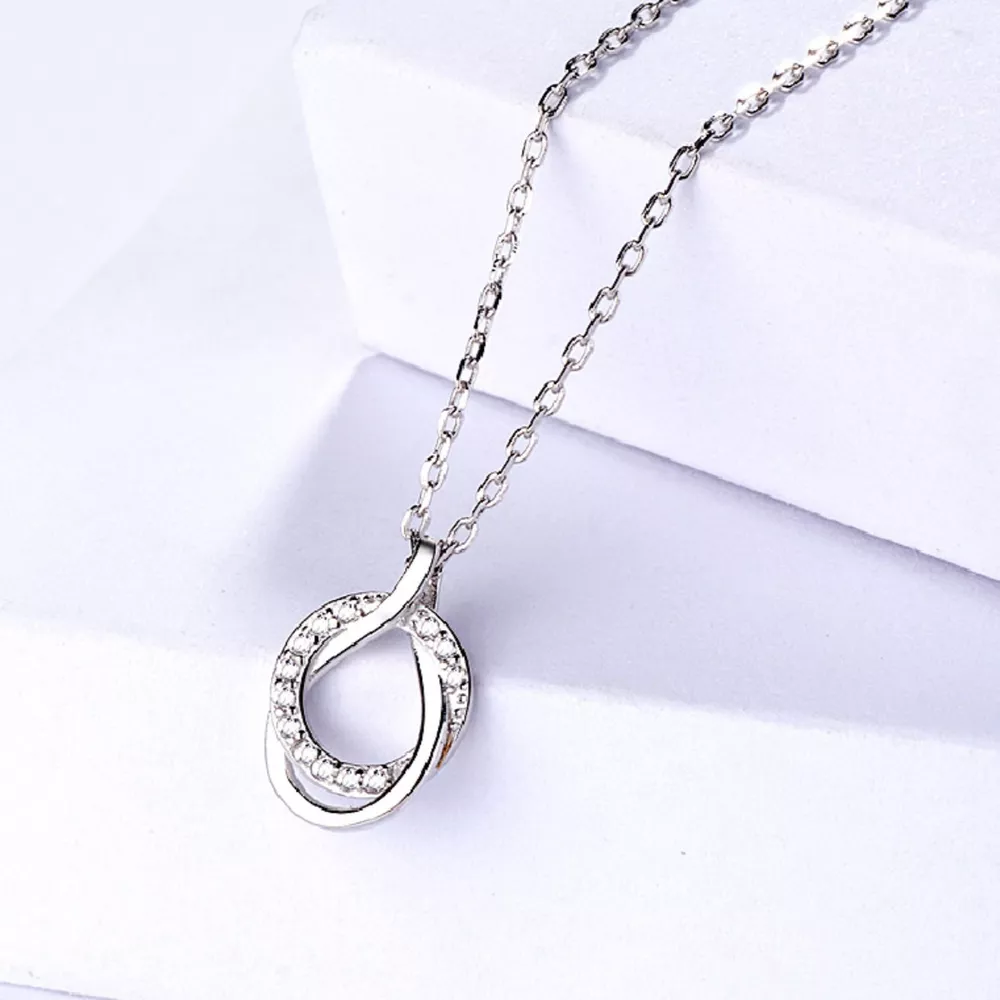 925 Sterling Silver Zircon Pendant Necklace, image 2