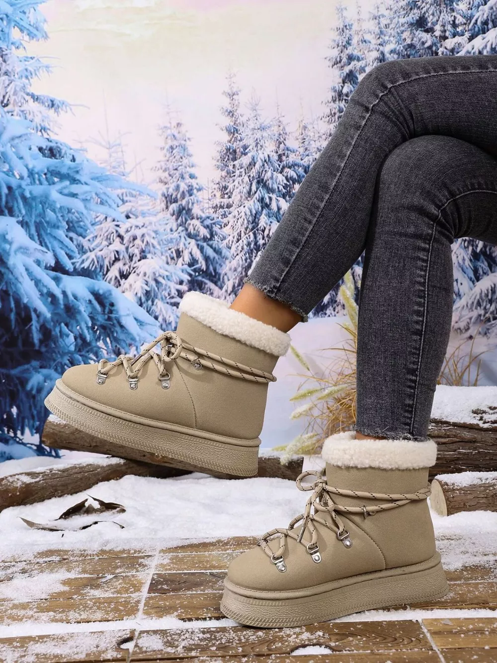 Round Toe Platform Boots, image 4