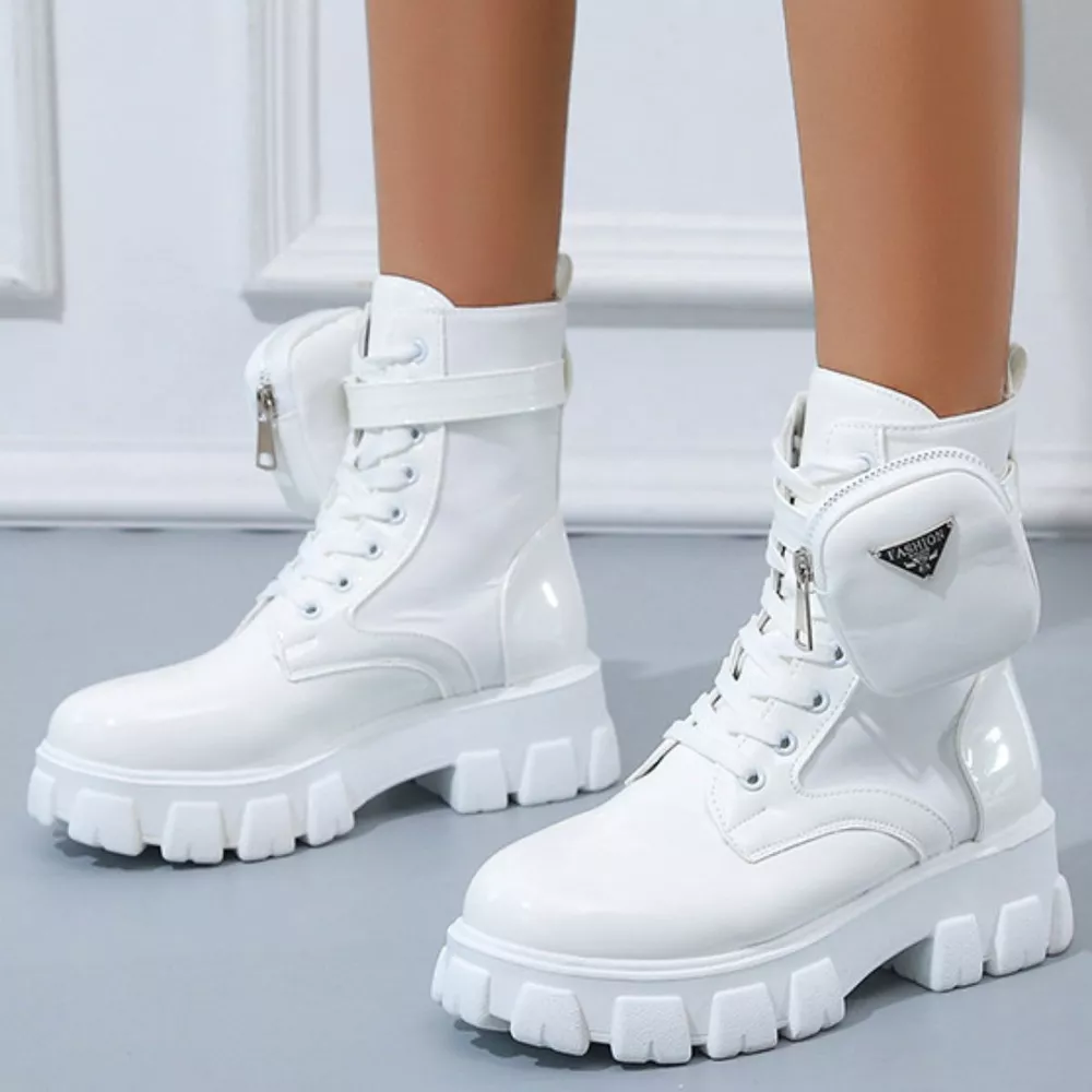 Lace Up Platform Ankle Boots, image 2