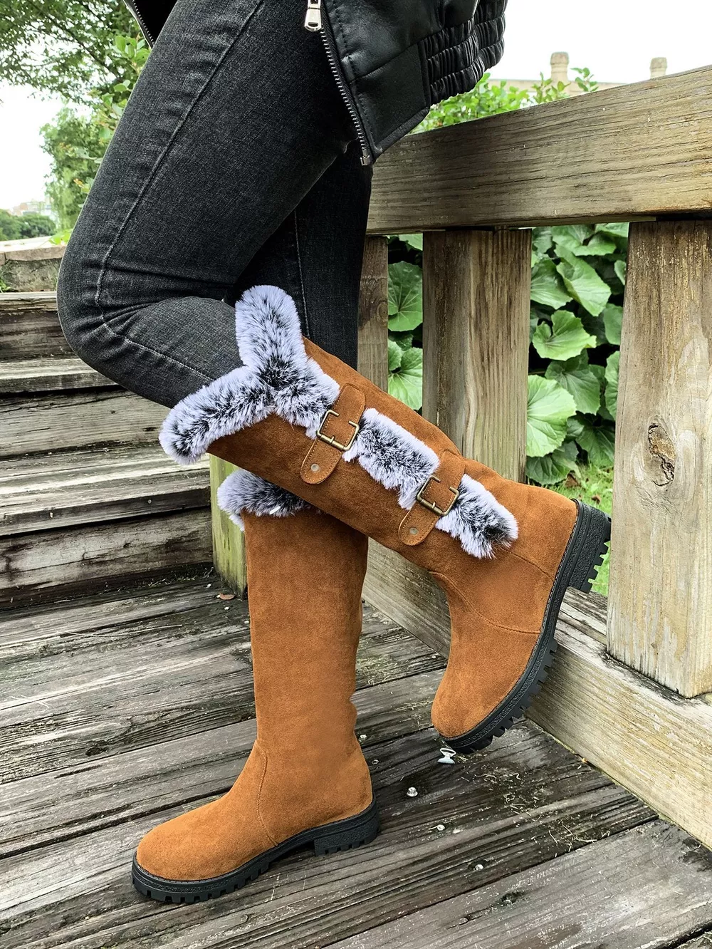 Round Toe Block Heels Boots, image 10