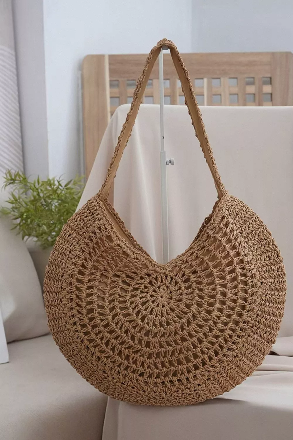 Round Woven Shoulder Bag