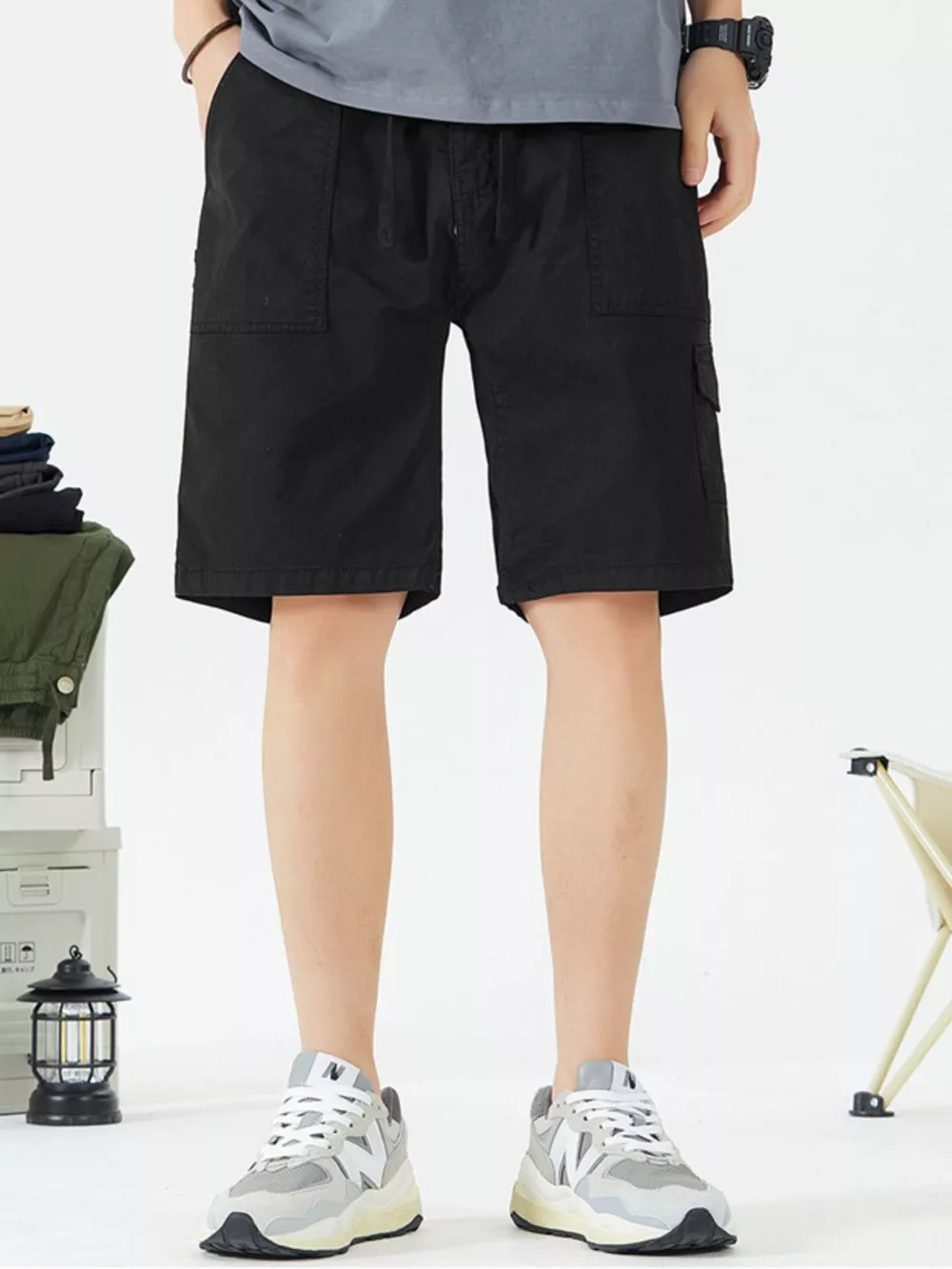 Men's Full Size Casual Cargo Shorts with Drawstring Plus Size, image 7