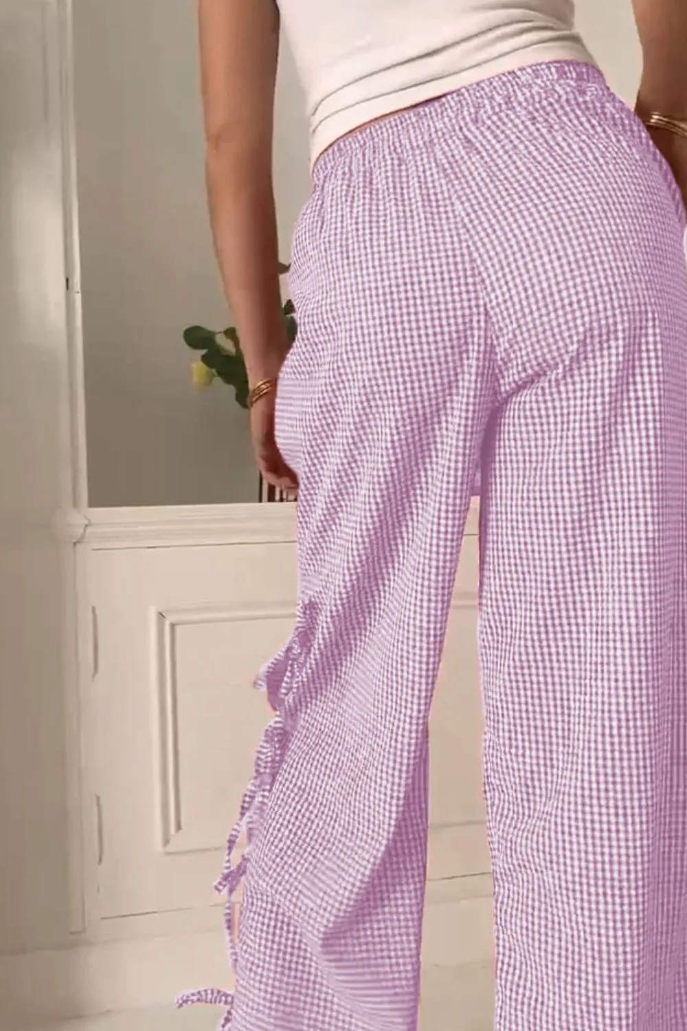 Side Tied Pants with Pockets, image 2