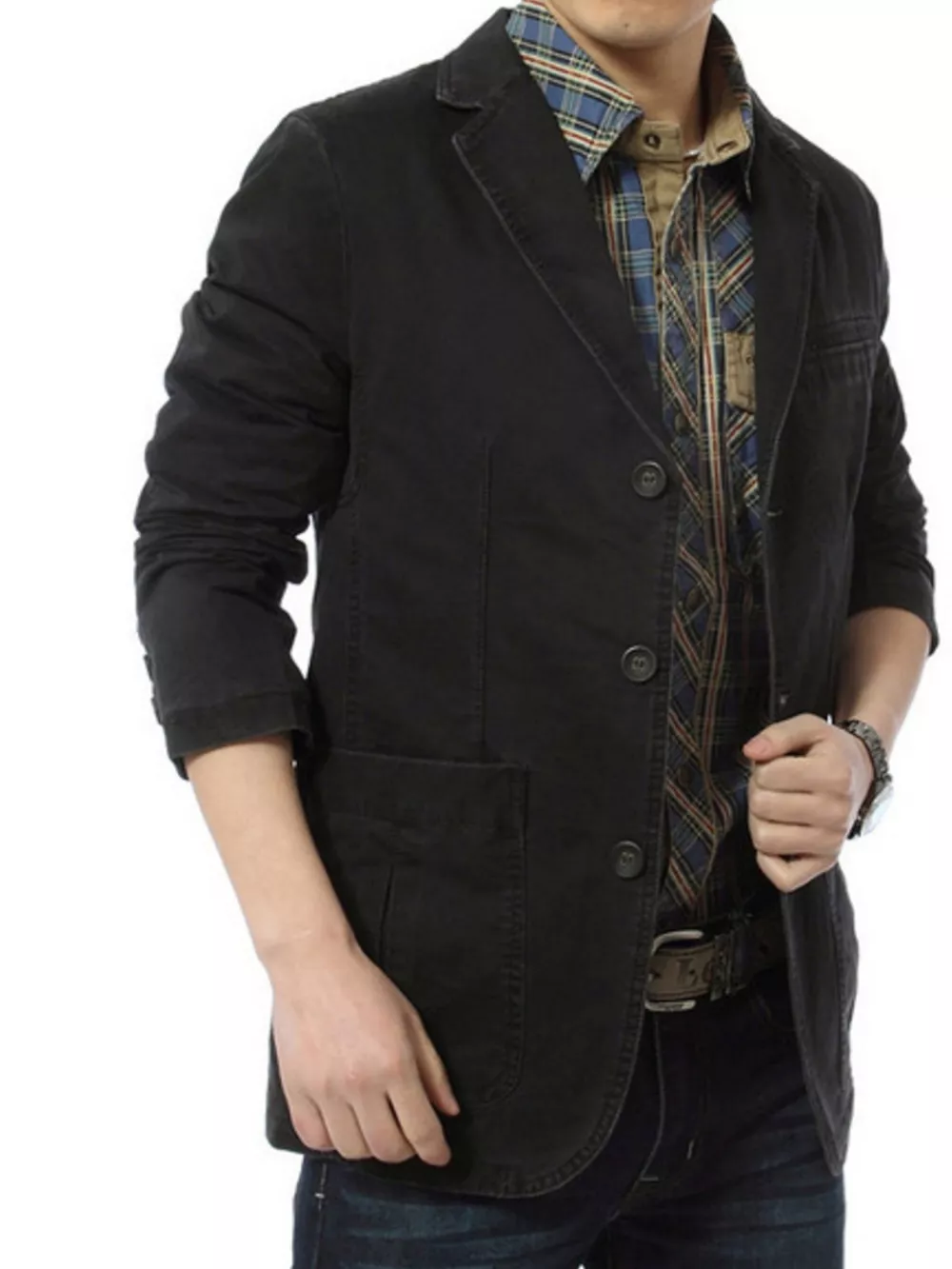 Men's Plus Size Casual Button Up Blazer, image 5