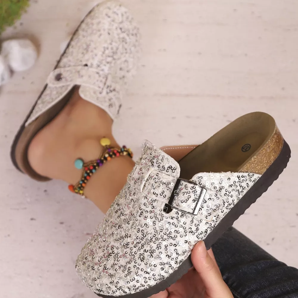 Sequin Round Toe Slip-Ons, image 3