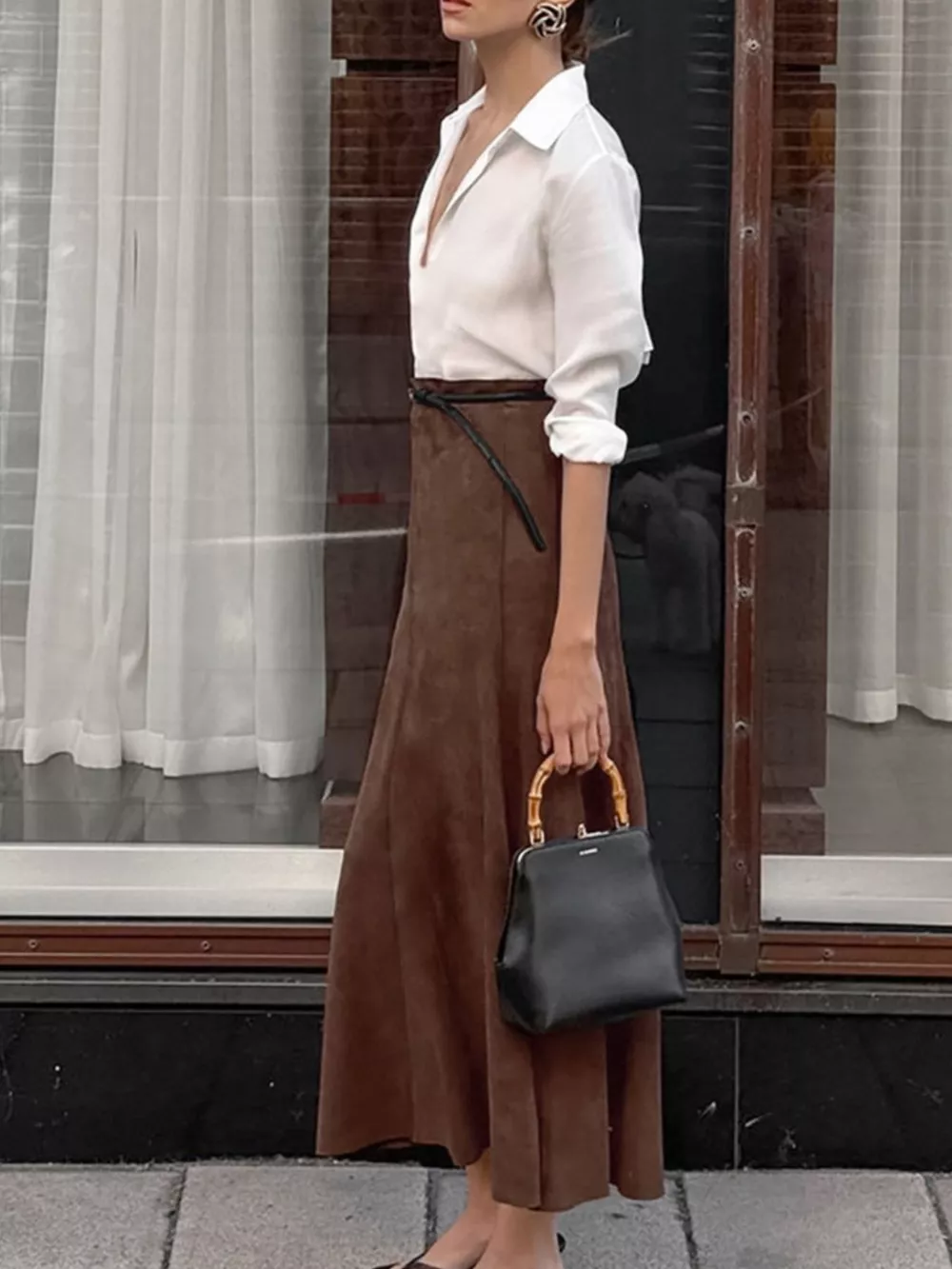 Suede Midi Skirt, image 5