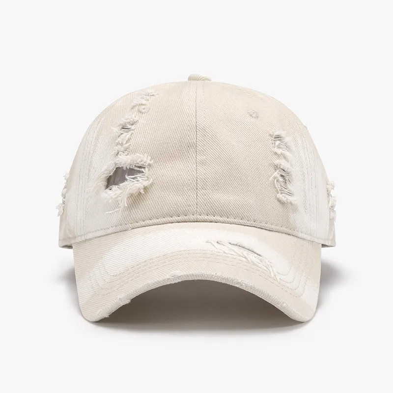 Distressed Adjustable Cotton Baseball Cap, image 2