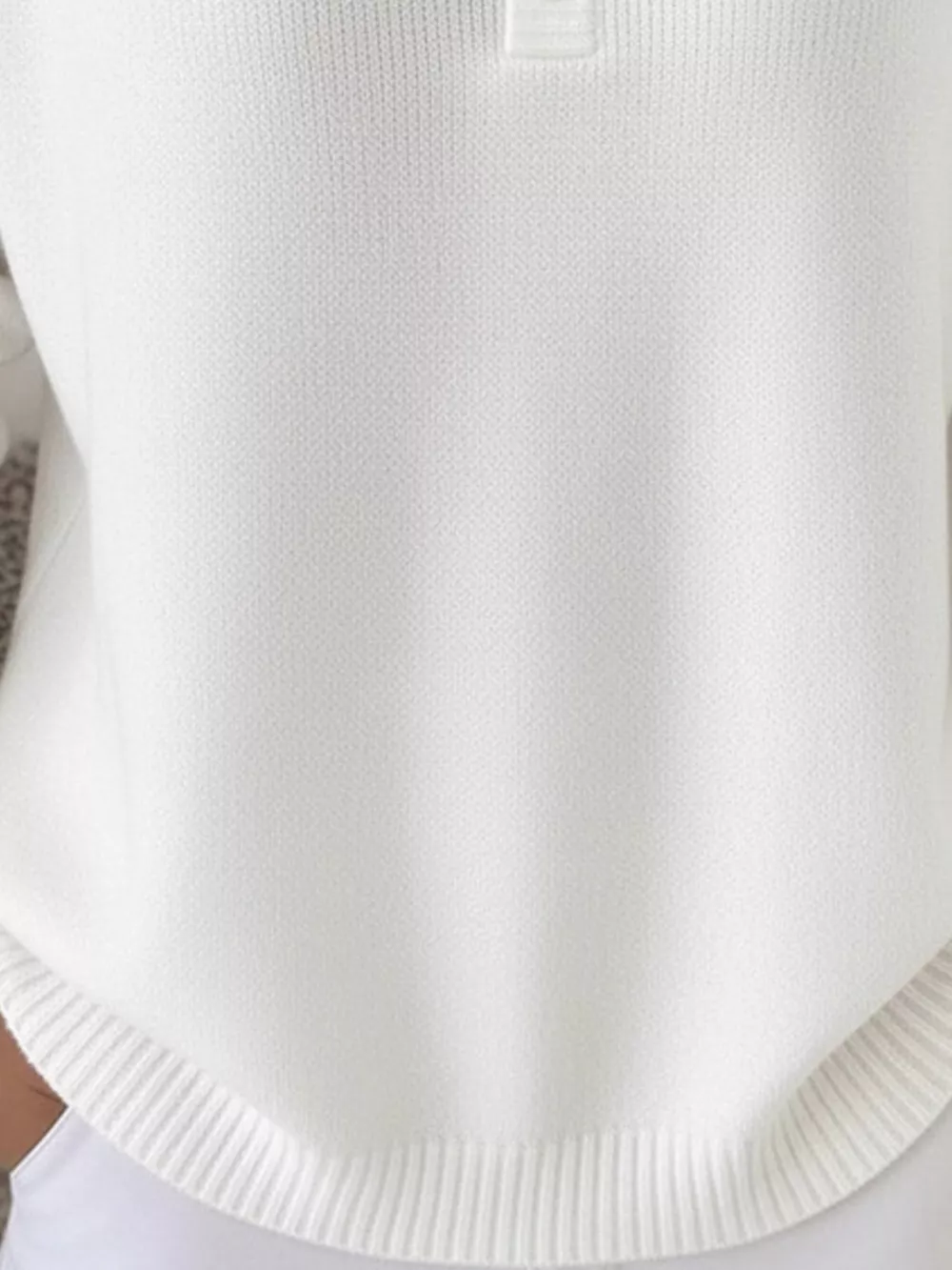 Full Size Half Button Long Sleeve Knit Top Plus Size, image 4
