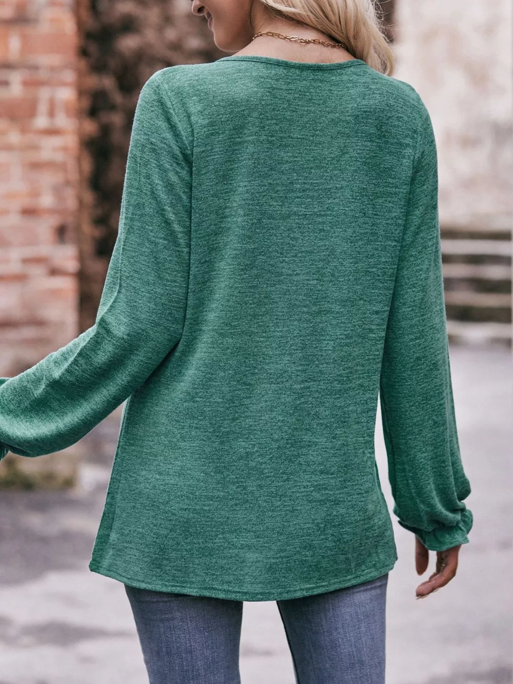 Ruffle Cuff Long Sleeve T-Shirt, image 6