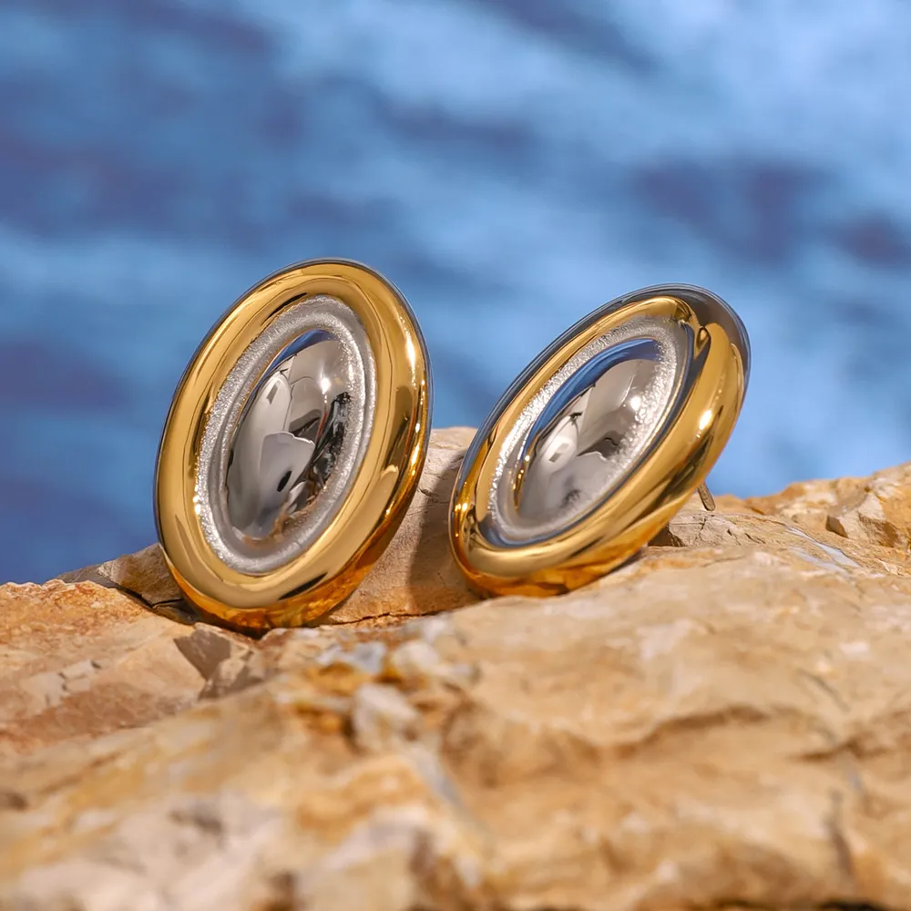 18K Gold-Plated Stainless Steel Stud Earring, image 2