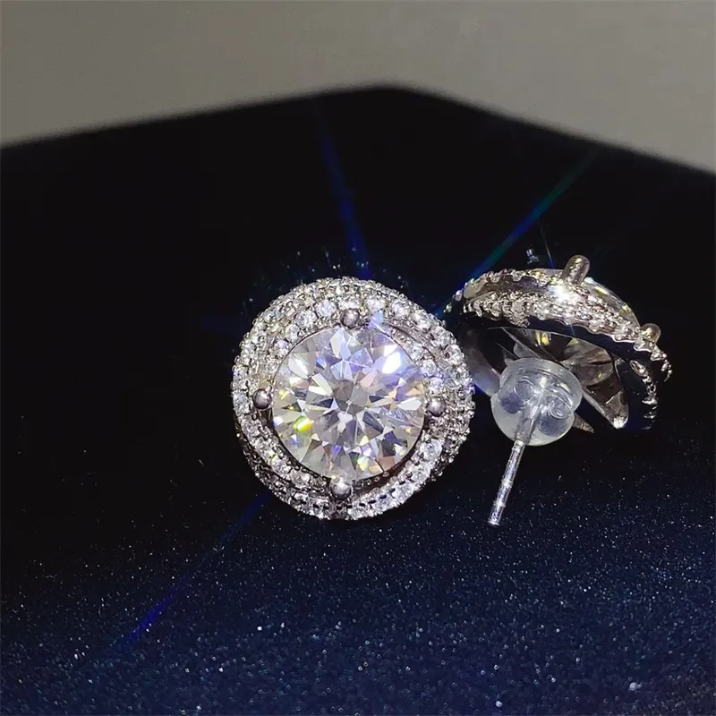 6 Carat Moissanite 925 Sterling Silver Earrings, image 5