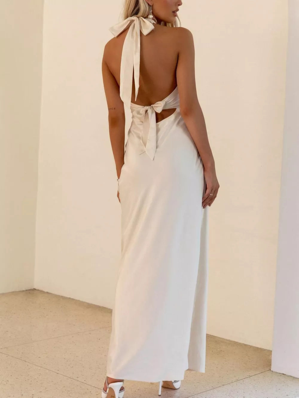 Halter Neck Sleeveless Maxi Dress, image 7