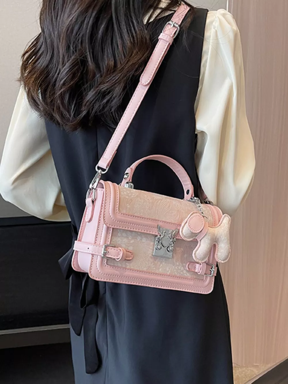 Adjustable Strap Flap Crossbody Bag, image 6