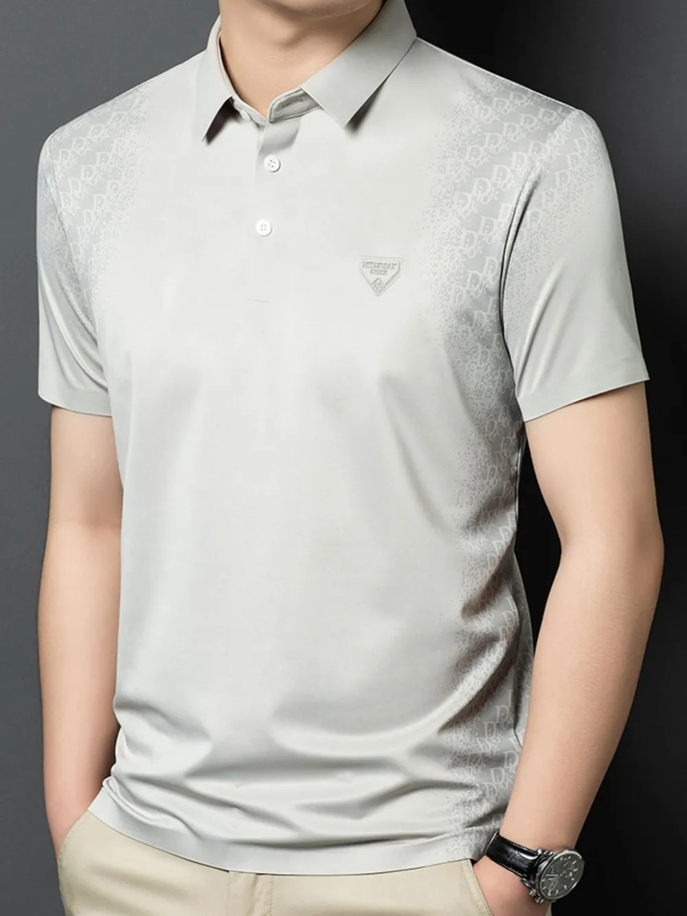 Men's Plus Size Button Detail Short Sleeve Polo, image 2