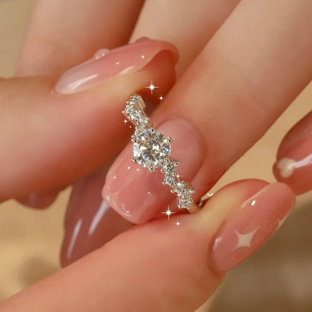 2 Carat 925 Sterling Silver Moissanite Ring, image 3
