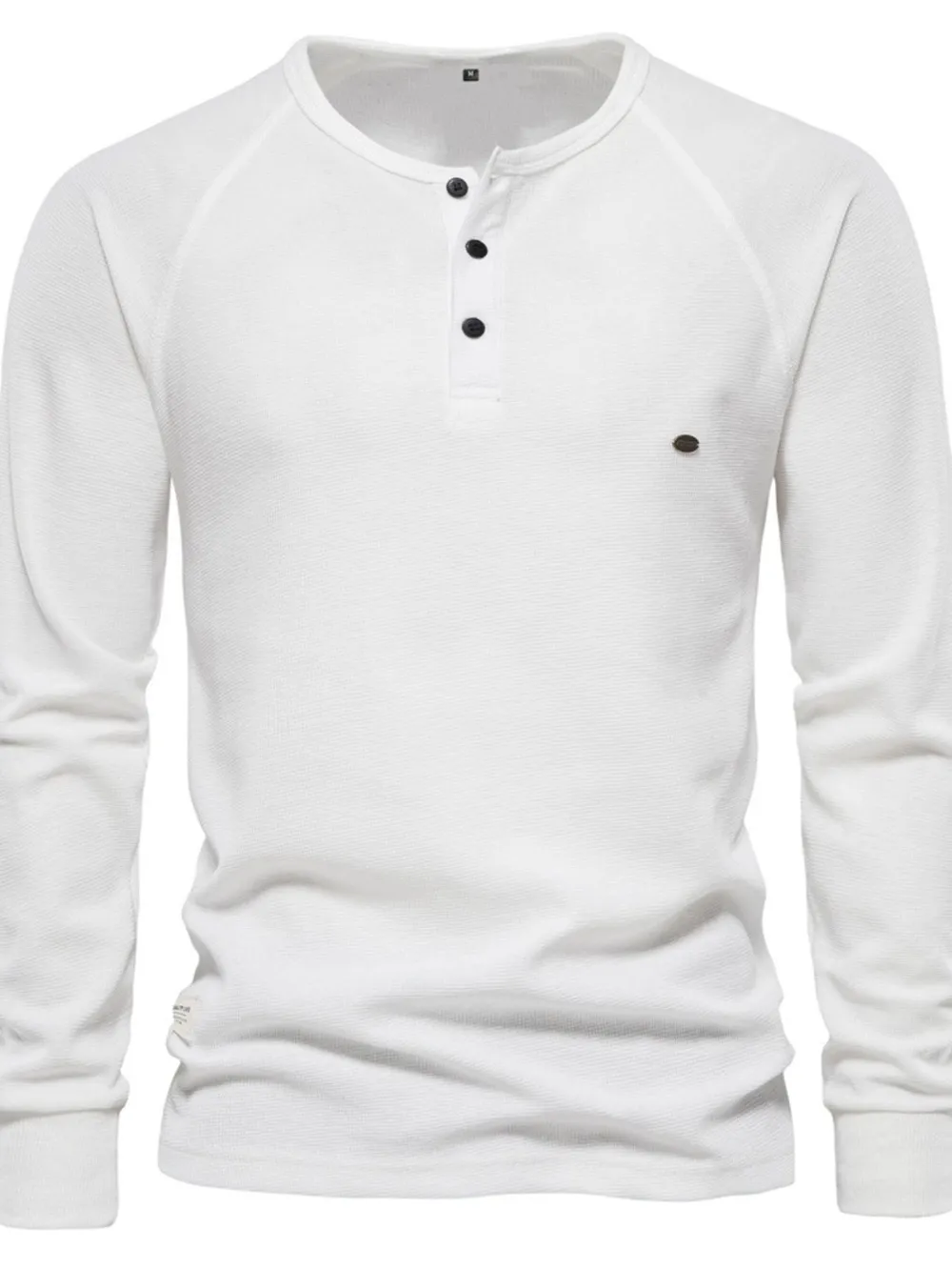 Men's Waffle-Knit Long Sleeve T-Shirt, image 3