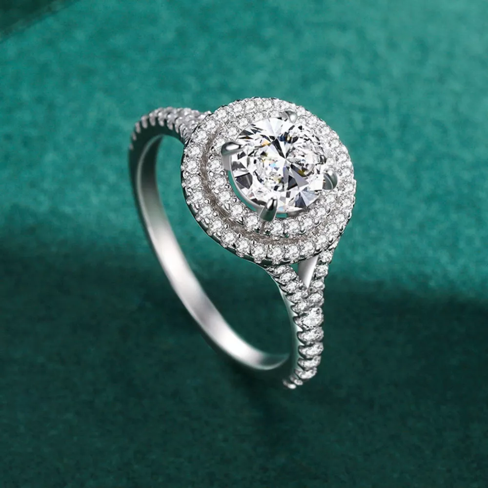 1 Carat Moissanite 925 Sterling Silver Ring