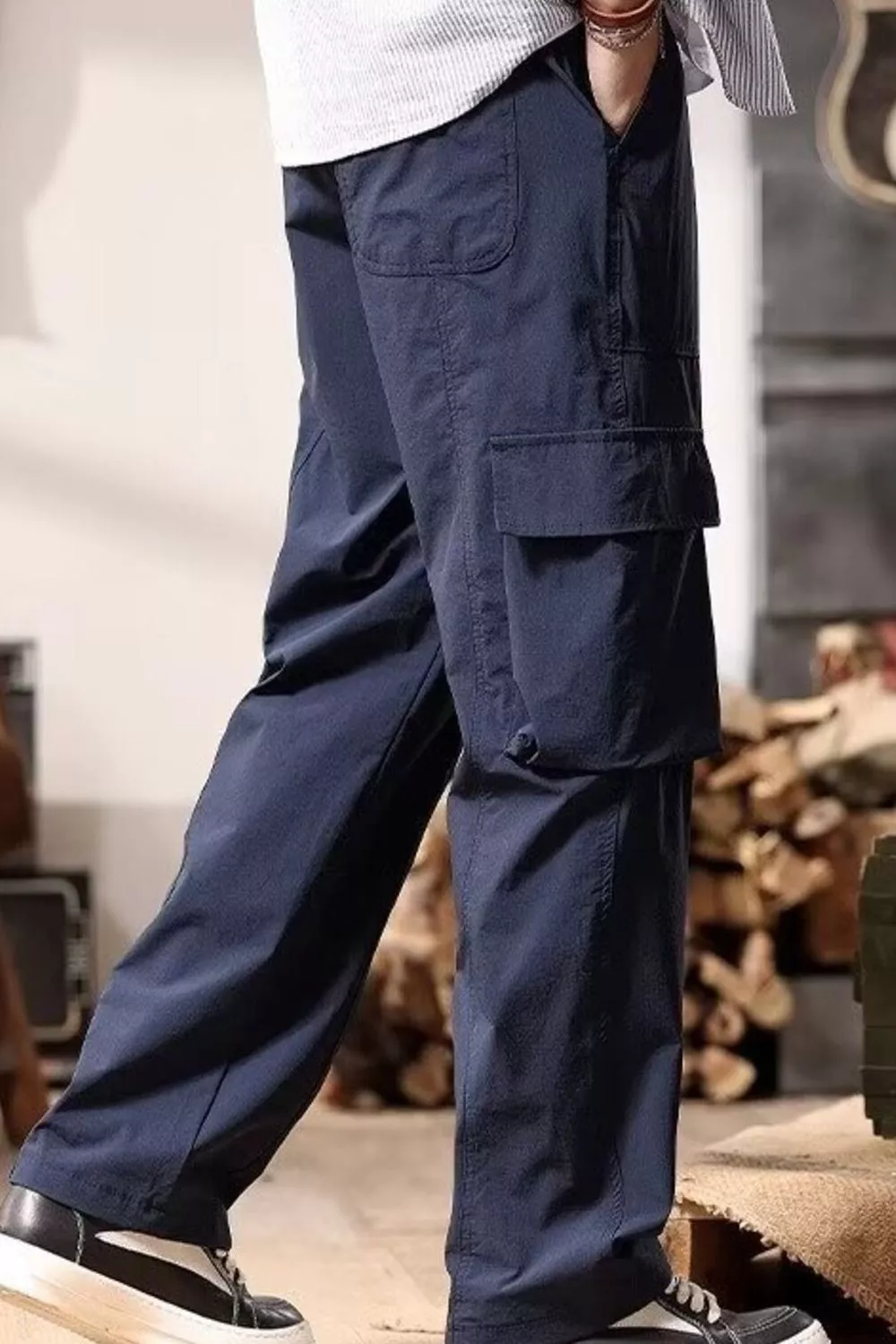Men's Plus Size Relaxed Fit Multi-Pocket Cargo Pants, image 2