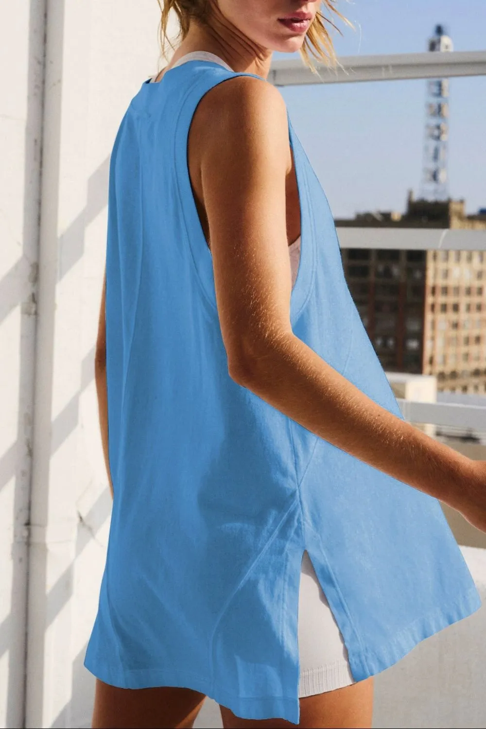 Side Slit V-Neck Tank, image 7