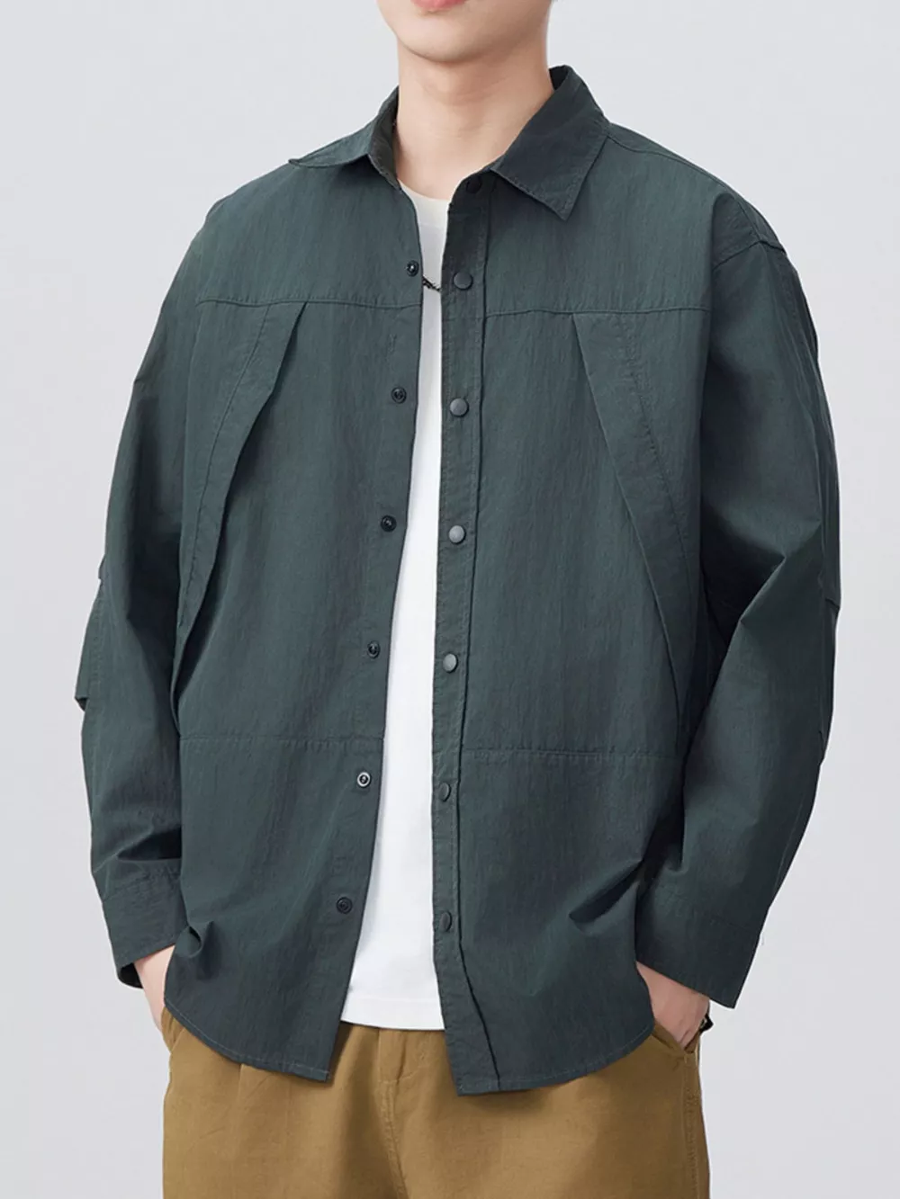 Men's Plus Size Button Up Long Sleeve Shirt, image 6