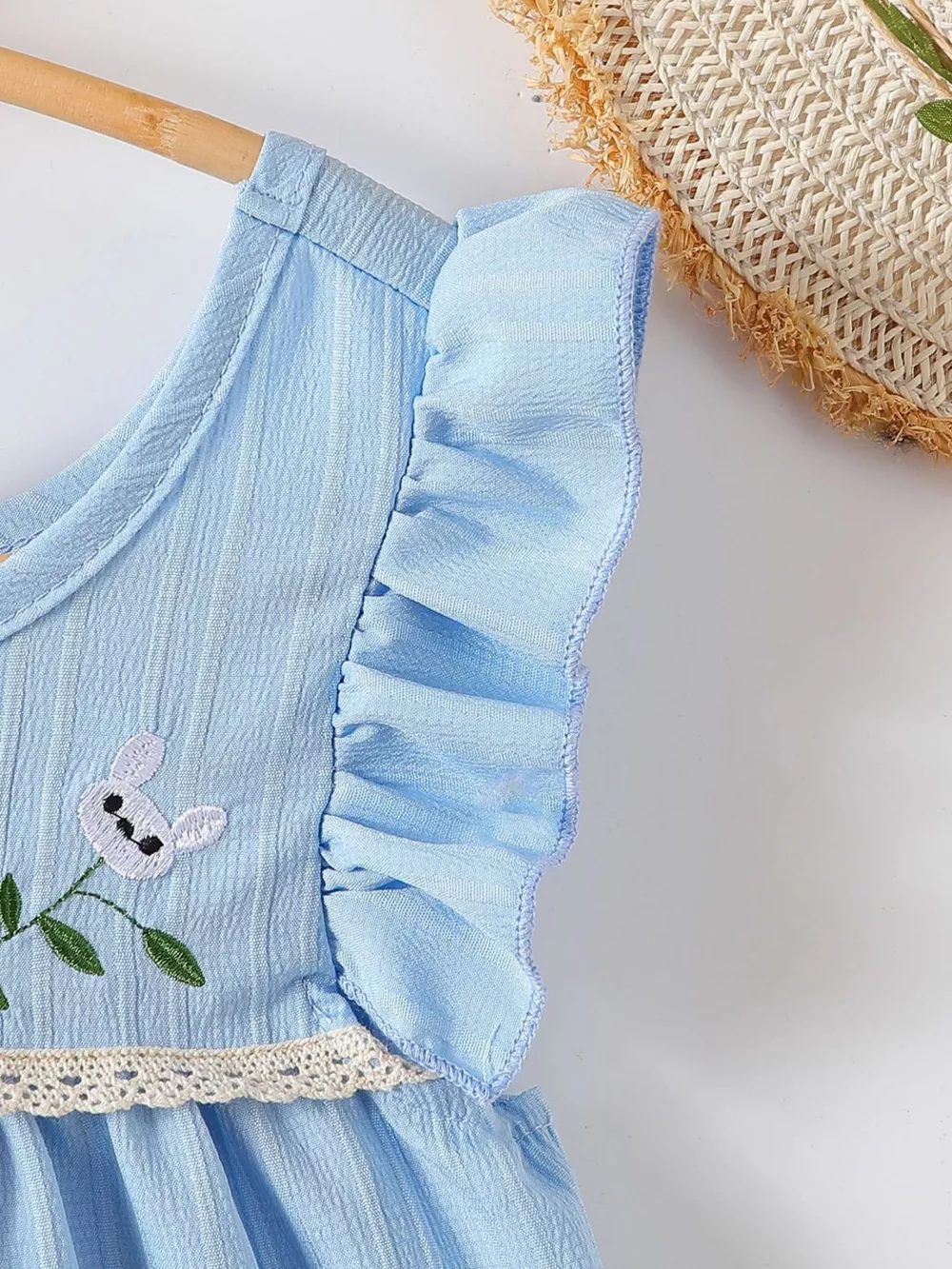 Children's Embroidered Ruffled Hem Dress, image 4