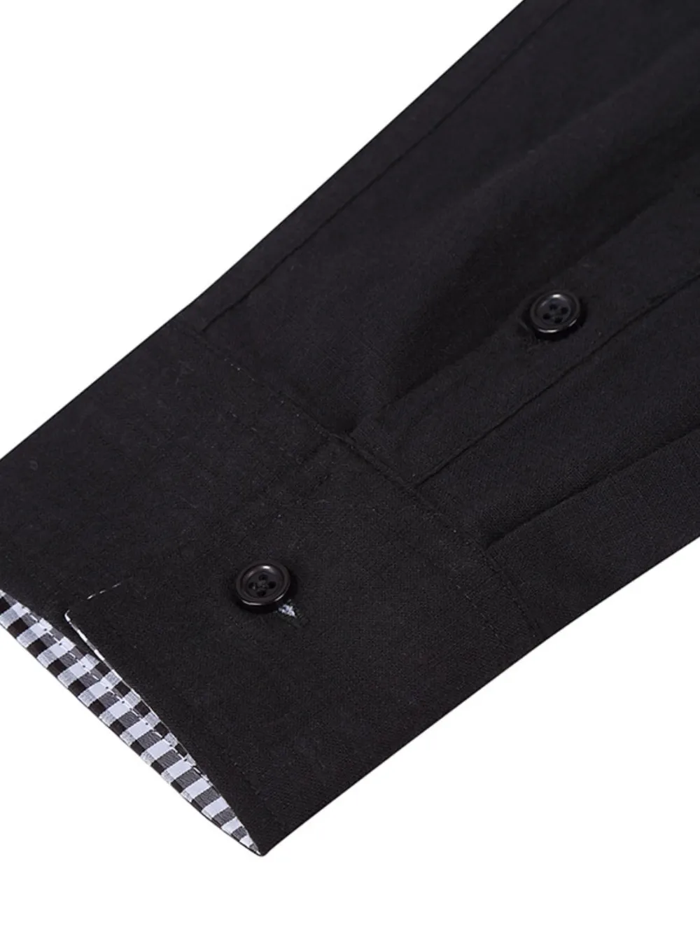 Men's Button-Down Shirt with Gingham Contrast, image 7
