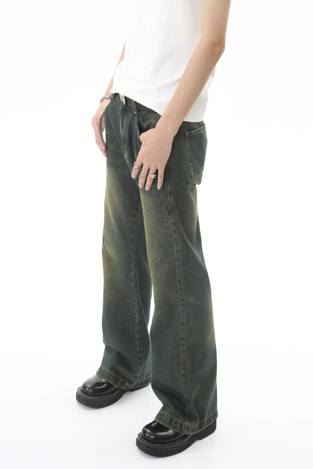 Decorative Seam Jeans with Pockets, image 3